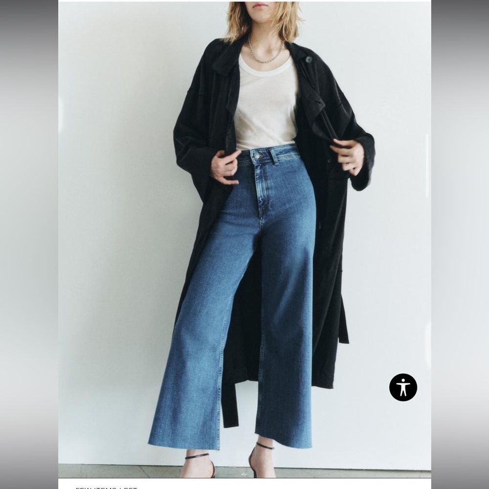 Zara ZW COLLECTION HIGH WAIST WIDE LEG JEANS
